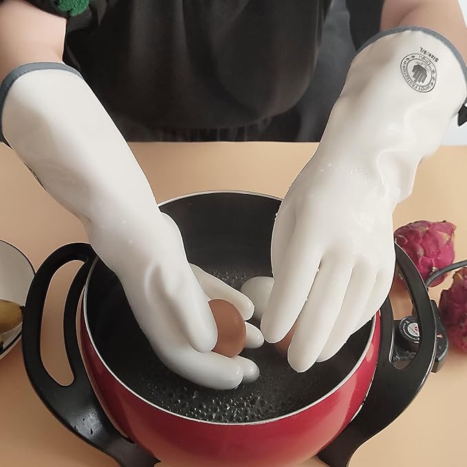 Silicone Oven Gloves, Heat Resistant Oven Gloves with Fingers, Kitchen Oven Mitts Smoker Barbecue Gloves for Baking, Grilling, Cooking, Food Grade, Waterproof (9)