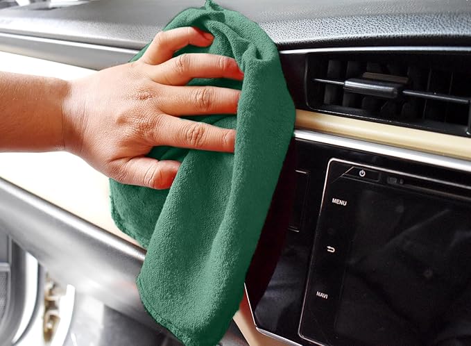DAN RIVER Shop Towels, 50 Pack Commercial Use Green Terry Cloth Rags for Cleaning Cars & Household Surfaces – Well Absorbent, Reusable Cleaning Rags & Wash Clothes – Washable Towels