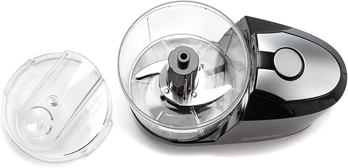 Dominion 1.5 Cup - Electric Mini Food Chopper - Vegetable & Fruit Cutter - Premium Stainless Steel Blades with Safety Lock Cover - One Step/Touch Button - Non-Skid Rubber Feet - Black