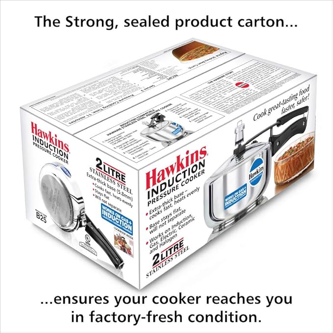 Hawkins B25 Pressure cooker, 2 Litre, Silver