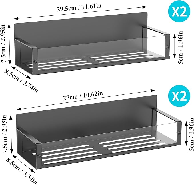 HuggieGems 4 Pack Magnetic Spice Storage Rack Organizer for Refrigerator and Oven, Clear Fridge Organizers and Storage