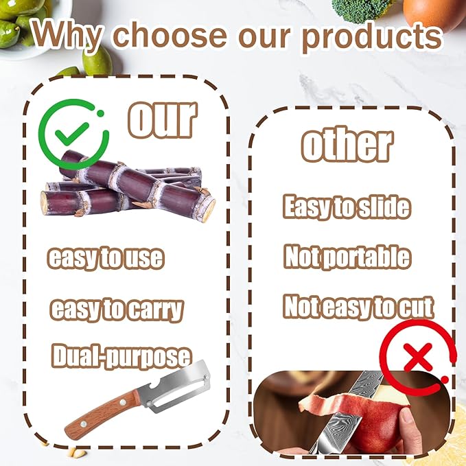 2Pcs Multi-Functional Vegetable Peeler for Kitchen, Features Solid Wood Handles, Fruit and Vegetable Peeler