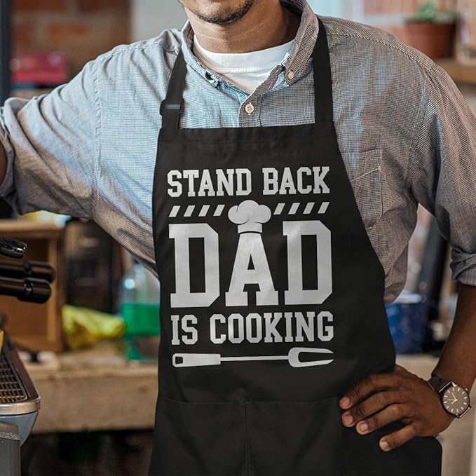 SANDJEST Funny Apron for Dad - Birthday Father’s Day Cooking Grilling Gifts for Mens