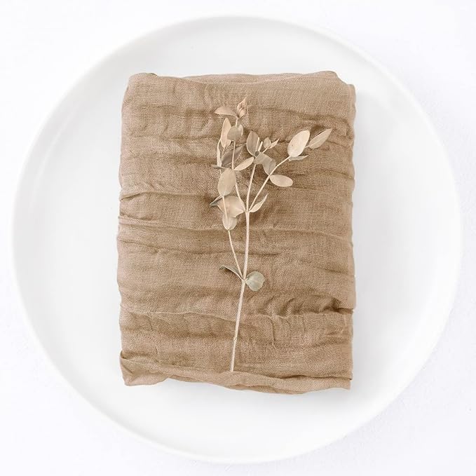 DeZerlor 20 Pack Nude Cheesecloth Napkins Spring Cloth Napkins Set of 20 Coffee Dinner Napkins Bulk 21x21 Inches for Wedding Bridal Shower Baby Shower Parties