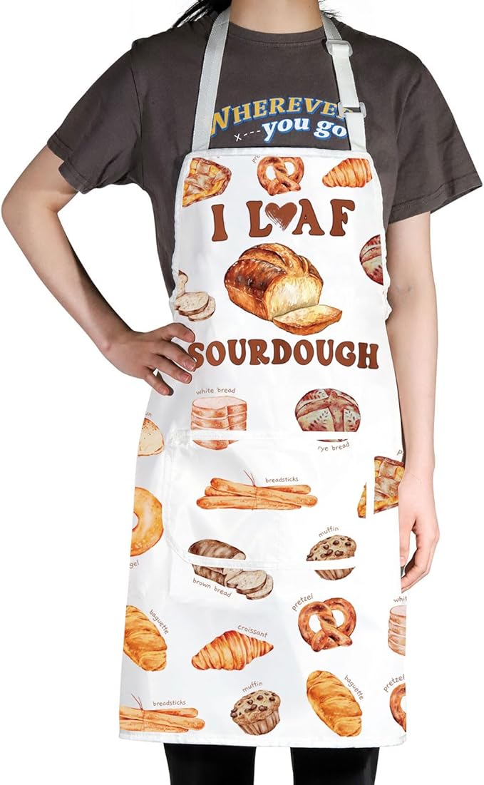 JNIAP Bread Baking Apron Bread Baker Aprons i Loaf Sourdough Baking Mom Gifts Baking Master Apron