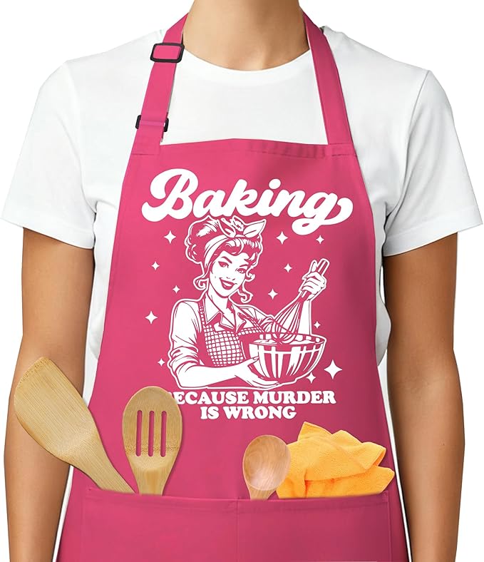 Funny Aprons for Women - Baking Gift for Women, Mothers Day Christmas Birthday Gifts, Perfect for Cooking, Bartending