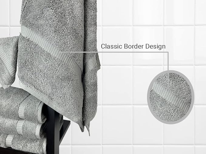 Towel Bazaar Premium Cotton Super Soft and Absorbent Turkish Towels (2-Piece Bath Sheet Towel, Gray)