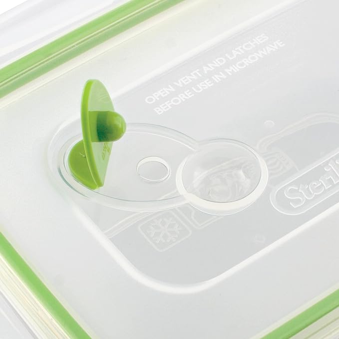 Sterilite Ultra-Seal 4.5 Cup Rectangle, Airtight Food Storage Container, Latching Lid, Microwave and Dishwasher Safe, Clear With Green Gasket, 6-Pack