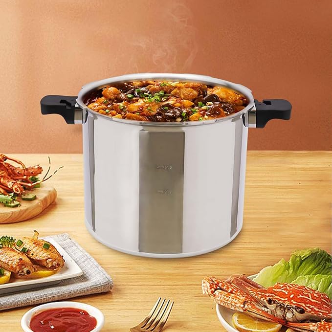 23 Quart Aluminum Pressure Cooker 22L Large Capacity Stainless Steel Pressure Canner with Gauge Release Valve for Family or Commercial