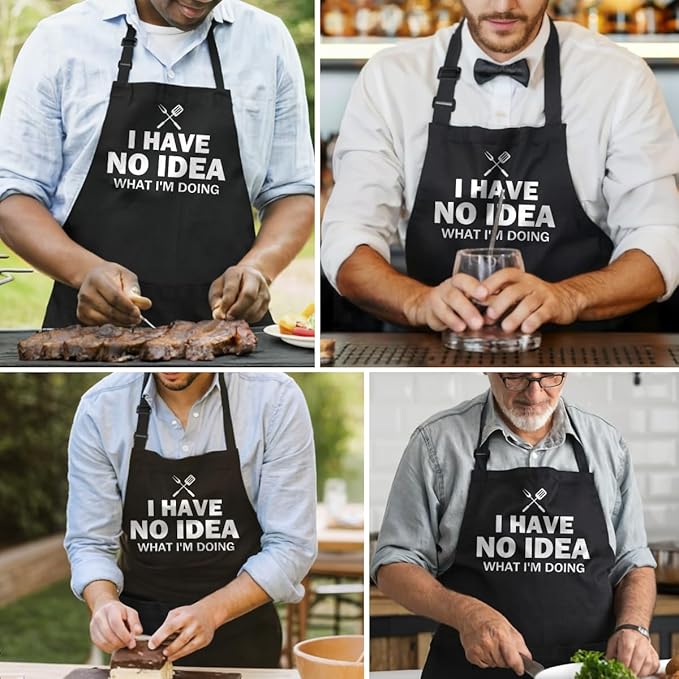 SANDJEST Funny Apron for Dad - Birthday Father’s Day Cooking Grilling Gifts for Mens