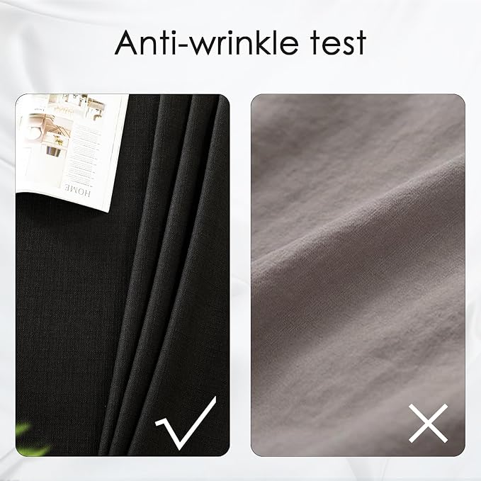 BALCONY & FALCON Rectangle Tablecloth Washable Wrinkle Resistant and Water Proof Table Cloth Decorative Linen Fabric Tablecloths for Dining Parties Kitchen Wedding and Outdoor (Graphite Black, 55x95)