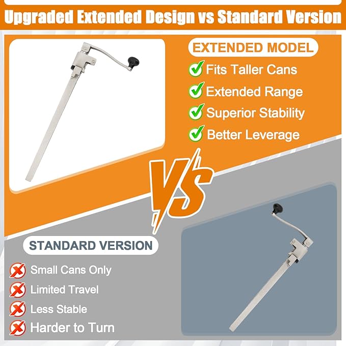 Heavy Duty Commercial Can Opener, Manual Tabletop Can Opener with Blades and Plated Steel Base, Industrial Cans Opener Fits Big 10 Cans Up to 17" Tall for Restaurants/Hotels/Bars(Silver)