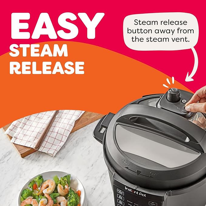 Instant Pot 6QT RIO 7-in-1 Multi-Cooker, Pressure Cooker, Slow cook, Sauté, Steam, Rice Maker, Yogurt, & Warmer, Black, 6 Quarts