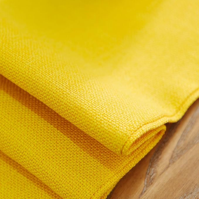 4 Piece Soft Handmade Faux Linen Place Mats Heat Resistant Dining Table Place Mats Kitchen Table Mats 12x18 Yellow