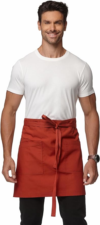 Unisex Waist Apron Half Bistro Apron Server Aprons with Pockets Waterproof 4251BY