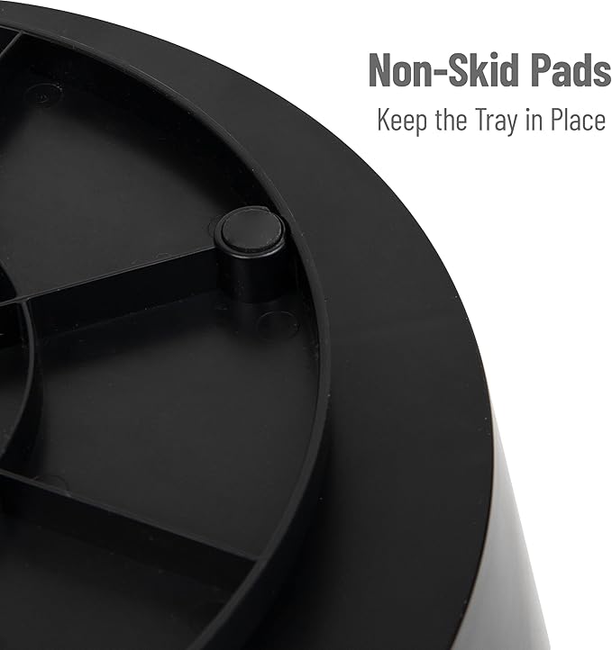 Mind Reader Snack Carousel, Countertop Organizer, Snack Tray, Condiment Holder, Breakroom, Kitchen, 12"L x 12"W x 4"H, Black