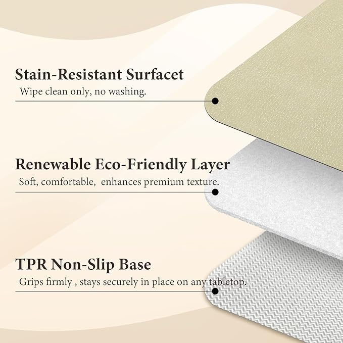 Vinyl Placemats Set of 4-12x17 Inch - Heat Resistant Washable Place Mats Waterproof Non-Slip Wipeable Table Mats for Dining Table Decor, Indoor/Outdoor Plastic Mat