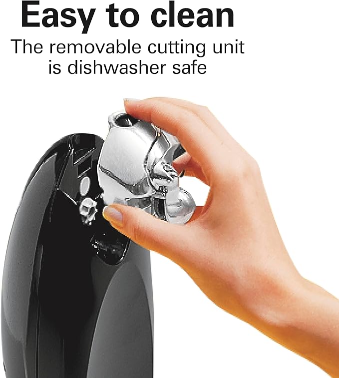 Hamilton Beach Electric Automatic Can Opener with Auto Shutoff, Knife Sharpener, Cord Storage, and SureCut Patented Technology, Extra Tall, Black
