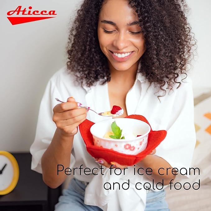 Aticca Microwave Bowl Cozy Holders for Hot Food Set of 4 Hot Pads for Bouillon Cups Multipurpose Heat Proof Plate Holder