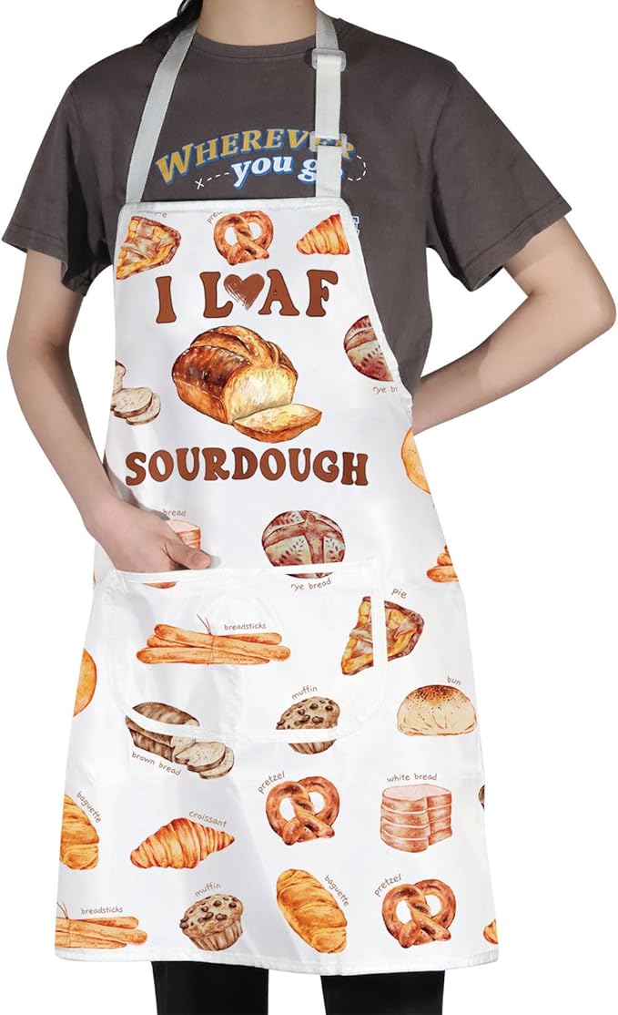JNIAP Bread Baking Apron Bread Baker Aprons i Loaf Sourdough Baking Mom Gifts Baking Master Apron