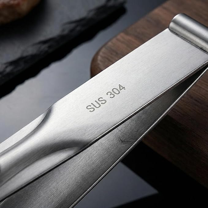 [2-in-1 Detachable Design] 12-Inch 304 Stainless Steel Spatula Tongs, Rust-Proof Metal Tongs for High Heat Cooking, Professional Food Turner for BBQ and Grilling, Durable Kitchen Essential