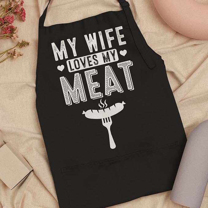 SANDJEST Men's Aprons with Pockets - Funny Aprons for Men BBQ, Kitchen, Cooking - Gifts for Birthday, Birthday