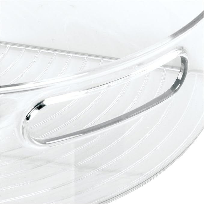 iDesign Plastic Lazy Susan Cabinet Storage Bin, BPA-Free 1/4 Wedge Container for Kitchen, Pantry, Counter, 12.56" x 7.33" x 4.05", Clear