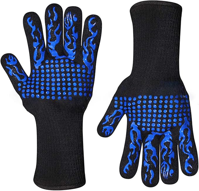 BBQ Oven Mitts Anti-Scald Gloves Heat and Slip Resistant Cooking Gloves Insulated Mitts Kids Adults Silicone Oven Mitts