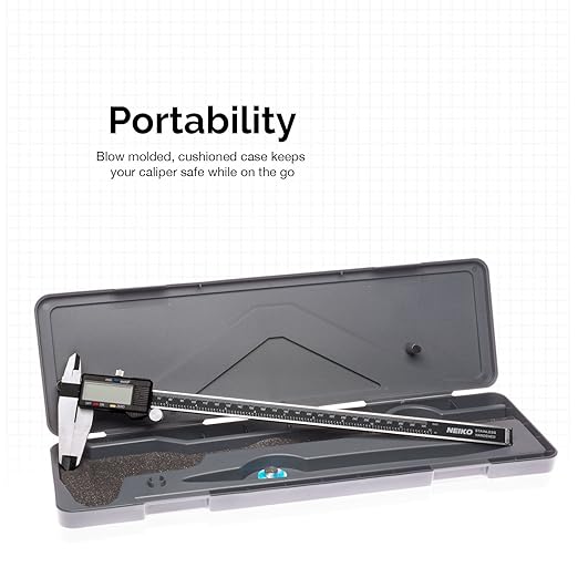 NEIKO 01409A 12” Electronic Digital Caliper | Extra Large Display | 0-12 Inches | Inch/Fractions/Millimeter Conversion | Polished Stainless Steel