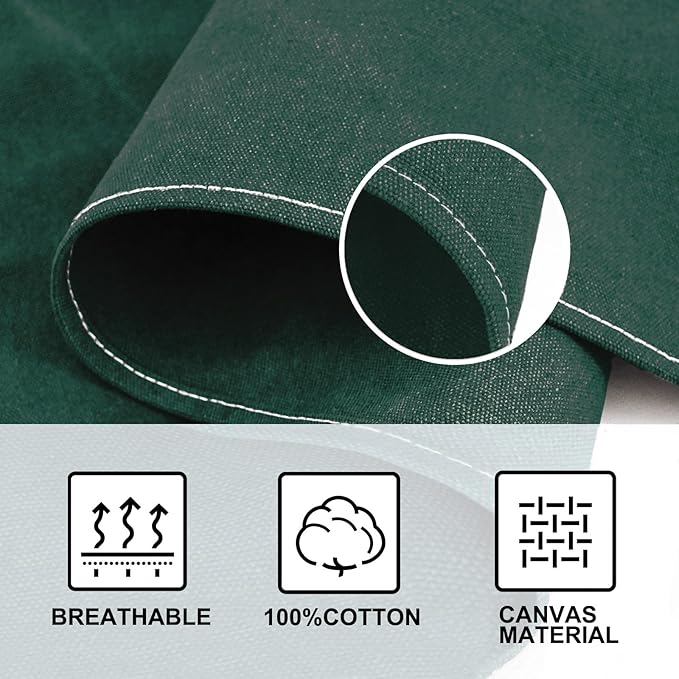 OUNLEN Chef Apron for Men Women Canvas Aprons with 3 Pockets Cross Back Resistant Work Apron for Cooking