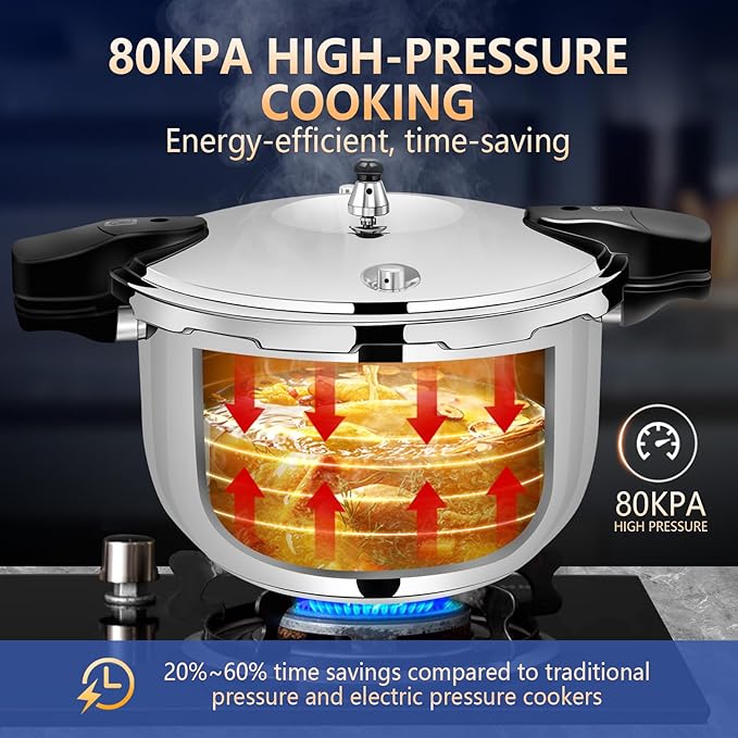 12.68QT Stainless Steel Pressure Cooker Canner, Jumbo Size, Heavy Duty Construction, Fast Cooking, Multi-Use Canning & Stewing Pot,olla de presion,para cocinar,instant pot
