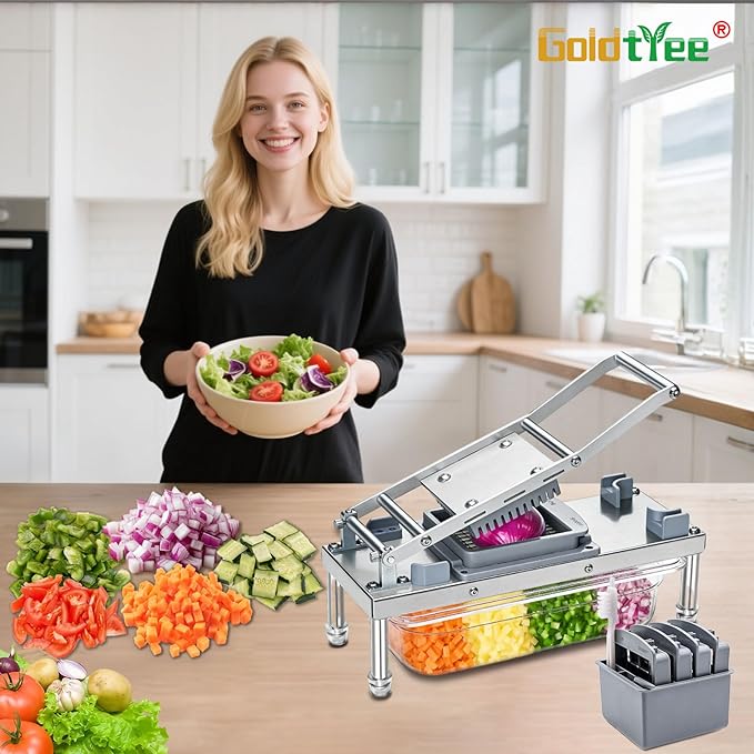 Vegetable Chopper, Veggie Chopper With 10 Blades, Onion Cutter with Container, Pro All-in-1 Food Dicer (10 Blades)