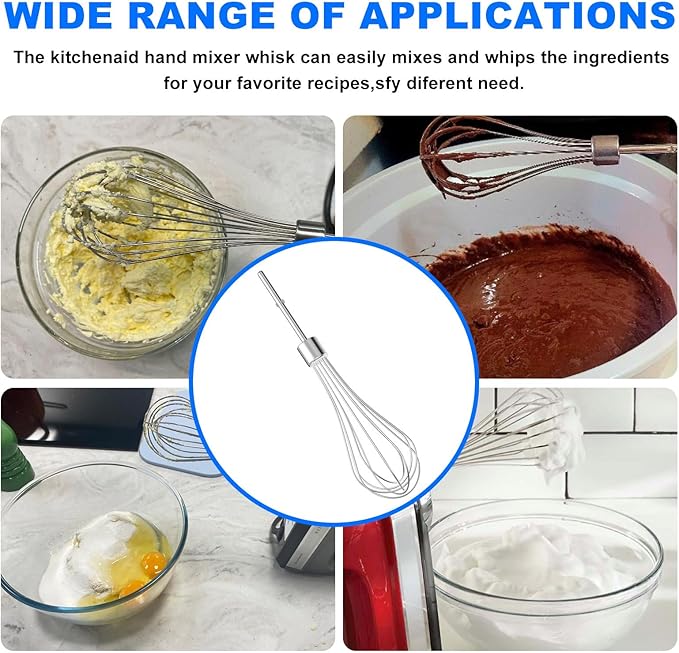 Kitchen Hand Mixer Whisk Attachments FOR KitchenAid Whisk KHMPW,KHM512BM KHM2B, AP5644233, KHM3, KHM5, W10720799, Kitchenaid Egg Beater - 2 Pack