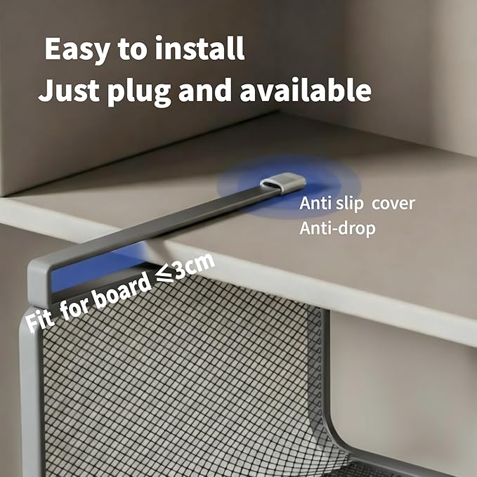 Expandable Hanging Storage Racks for Kitchen Cabinet ，Pantry & Cupboard Under Shelf Basket Organizer (White)