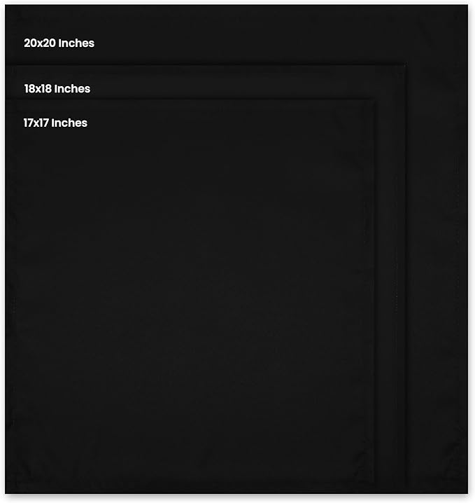 Utopia Home Black Cloth Napkins (12 Pack, 17x17 Inches), Ideal Dinner Napkins for Party, Wedding and Lunch/Dinner