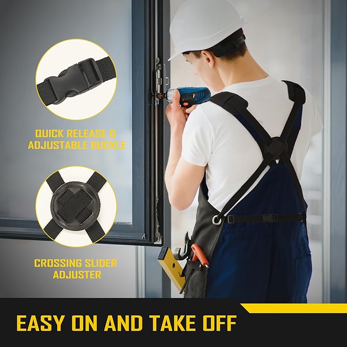 COOLJOB 16oz Waxed Canvas Work Apron with Tape Holder, Deep Pockets and Adjustable Strap, Men's Oversized Shop Apron