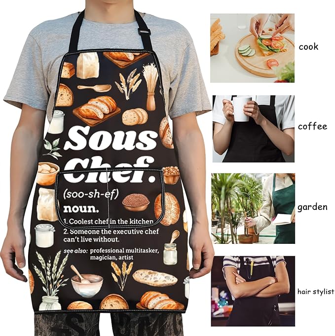 VAMSII Sous Chef Apron Gift for Chefs Cooking Lover Gift BBQ Griller Culinary Gift Pastry Sous Chef Gift Baking Themed Gift