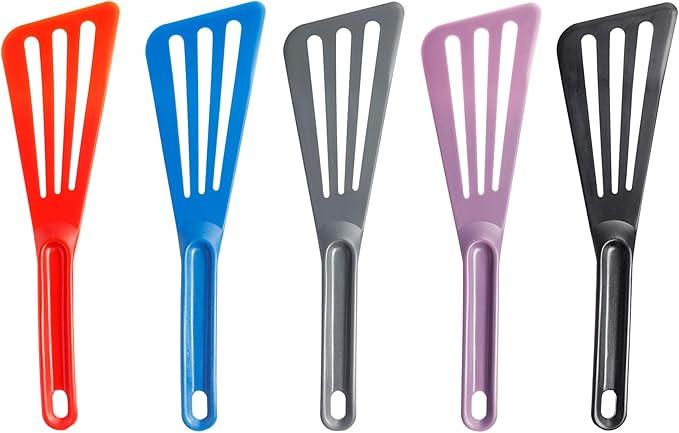 Matfer Bourgeat Exoglass® High Temperature Slotted Pelton Spatula/Turner, Black