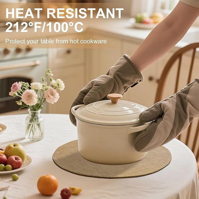 homing 15 Inch Round Cloth Placemats Set of 12, Cotton Linen Blend Washable Table Mats, Farmhouse Dining Place Mats for Indoors & Outdoors, Easy to Clean, Linen