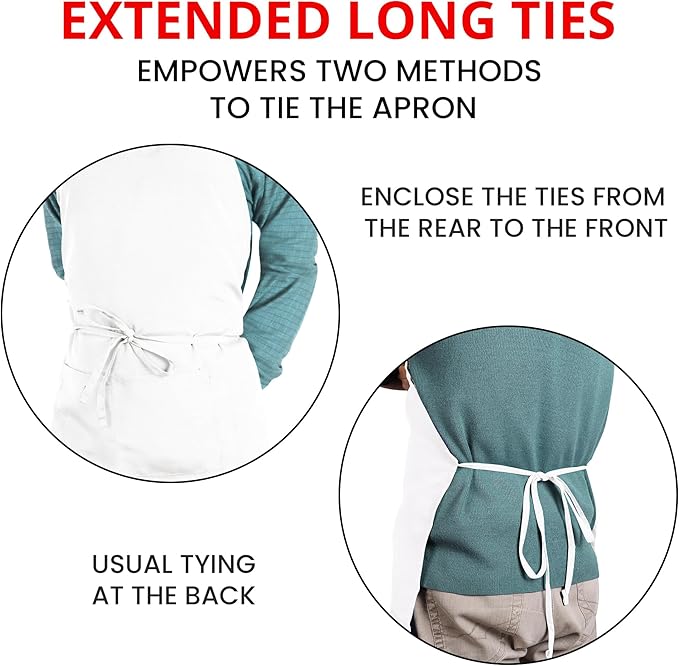 Utopia Kitchen 10 Pack Bib Apron Adjustable with 2 Pockets, Water and Oil Resistant, Cooking Kitchen Chef Apron for Women Men