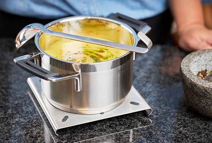 Rosle 10010 Stainless Steel Hooked Handle Ladle with Pouring Rim Serving Spoon 8 Ounce