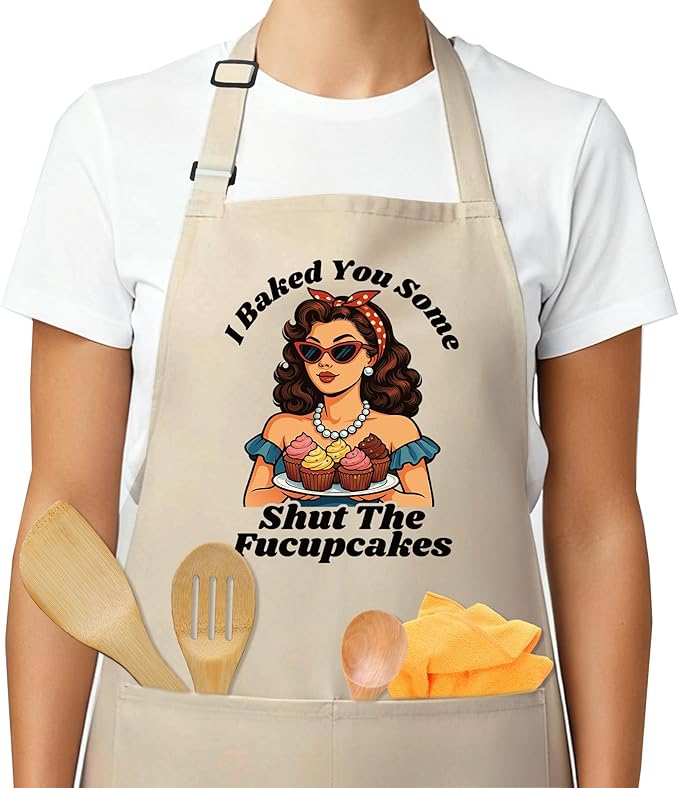 Funny Aprons for Women - Baking Gift for Women, Mothers Day Christmas Birthday Gifts, Perfect for Cooking, Bartending