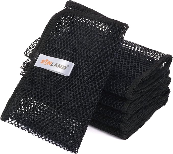 SUNLAND Netted Dish Cloths for Washing Dishes No Odor Dishes Scrubber for Kitchen-Fast Drying and Easy to Clean Mesh Dish Cloth 6 Pack 12Inch x12Inch Black