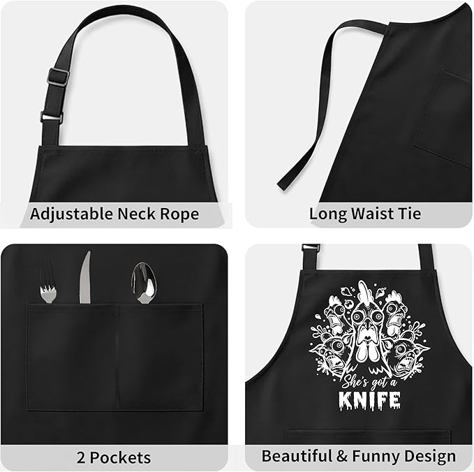 Funny Apron For Women Men Cooking Baking BBQ Grill Chef Waterproof Aprons Birthday Valentine's Gifts For Mom Dad Wife