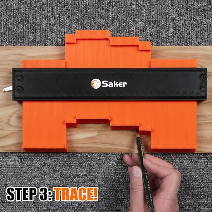 Saker Contour Gauge Tool for Woodworking & DIY, Profile Gauge with Lock,Father's Day Gift for Him Men, Accurate Shape Duplicator for Flooring, Tile, Trim & Home Improvement Projects