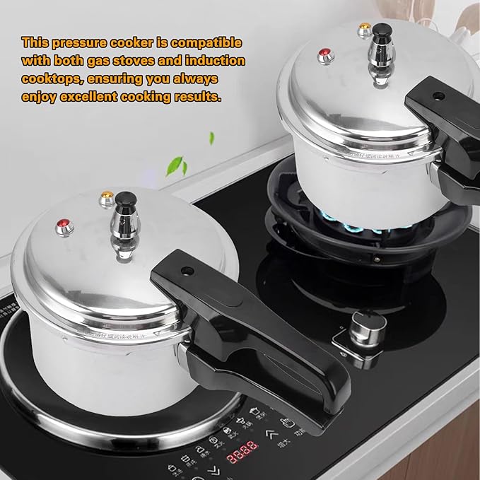 Small Pressure Cooker, Mini Aluminum Alloy Pressure Cooker with Magnetic bottom, Safety and Durable Compact Pressure Canner compatible for induction cookers and gas stoves (4L)