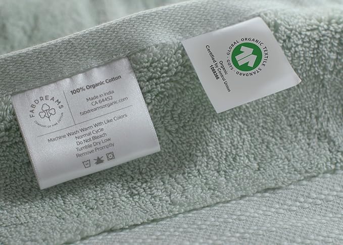 Fabdreams 100% Organic Cotton Bath Sheet Set of 2 700 GSM Oversized Towels Ultra Soft Plush Absorbent Durable Skin-Friendly Spa Hotel Premium Comfort Large 36 x 70 in Green