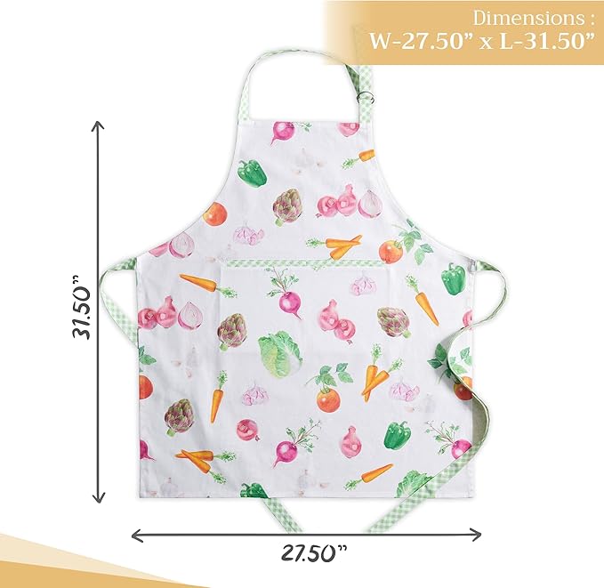Maison d' Hermine 100% Cotton Apron for women with Pocket Kitchen Chef Apron for Men Cooking Mothers Day Gifts