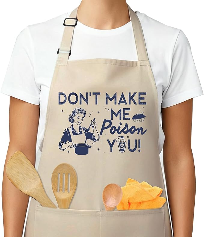 Funny Aprons for Women - Baking Gift for Women, Mothers Day Christmas Birthday Gifts, Perfect for Cooking, Bartending