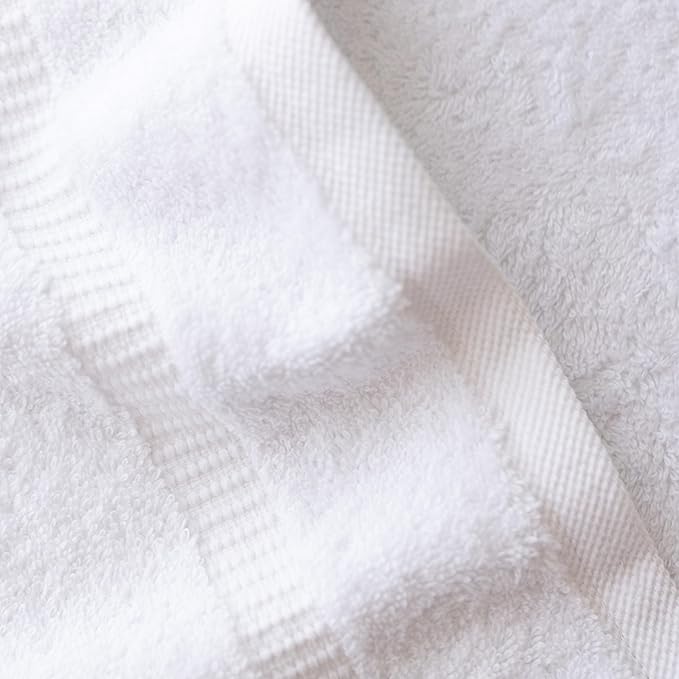 SALBAKOS 12-Piece 100% Turkish Cotton Wash Cloths for Bathroom & Face - Soft 13x13 in Small Towels for Body & Kitchen - Thick, Absorbent Multi-Use Oeko-TEX Certified Washcloths (White, 12 Washcloths)